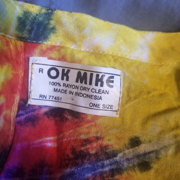 OK Mike Tank Dress Tie Dye One Size 80s 90s Beach Cover Up - Picture 6 of 7